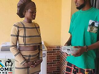 Whatsapp vendor offers home delivery but ends up giving quickie pussy ride to big black cock