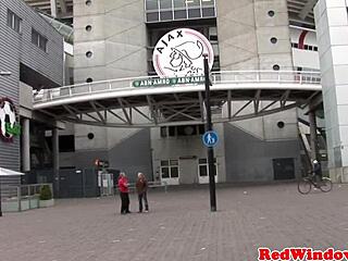 oh god, watch this tattooed goth hooker blow that amsterdam tourist's cock!