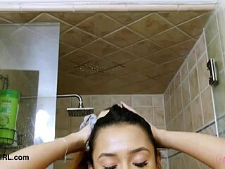 hey, check out this asian teen 18+ model taking a shower after photoshoot