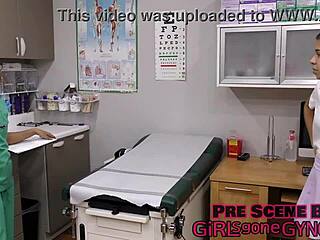 She thought this rectal exam was just a formality but aria nicole faced backstage anal fingering