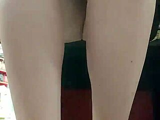 Stepsister Tries Shoes in Store After Workout, Flashing Dirty Feet and Panties to You