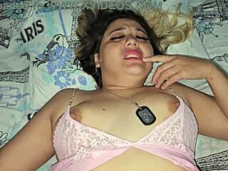 Blonde gets fucked before bed in her pajamas!