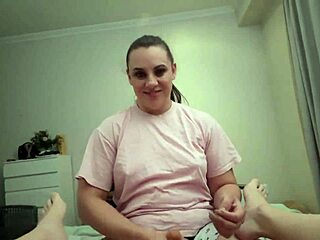 Curvy Femdom Pegs Muscular Guy with Strapon in Sensual Latenight Pov Until Cumshot