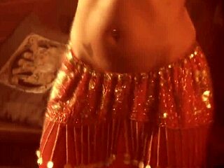 Lovely brunette dances gracefully in solo striptease performance