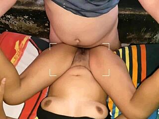 Camara oculta real, uh, me follo a mi hermanastra cachonda with big tits and rough riding on monster cock. She gapes wide in homemade anal session.