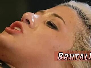 Bdsm knotted rope contrasts first time domination for big-breasted platinum-blonde cutie in extreme hardcore bondage session with teen bound tightly.