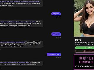 Playing strip poker with AI slut leads to intense oral sex