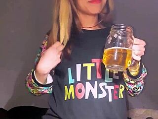 Bonneyuwu in bed uses dildo for cute Latina teen solo masturbation with panties