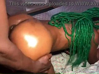 muscular black guy dominates that pussy with intense thrusts