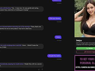 Playing strip poker with AI slut leads to intense oral sex