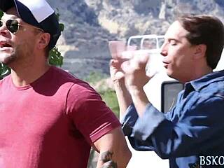 Brune Pornstar Sucks Cock in High Heels