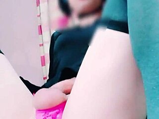 Linda jovencita ladyboy Rubyqueen feels hot passion during solo anal masturbation with shemale crossdressing