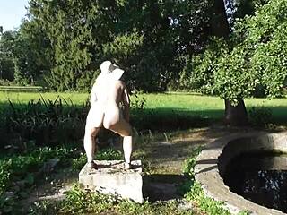 Hairy Mature Woman Feels Exposed And Vulnerable In Public Park Nudity