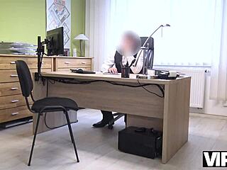 VIP4K! Unemployed Brunette Has No Choice But to Strip for Cash!