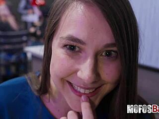 Blondie teen gets naughty at mexican restaurant.