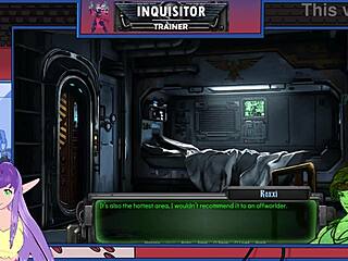 Warhammer 40k Inquisitor Trainer part 22 features brunette bodybuilder in rough sex game with big tits and muscular orgasm