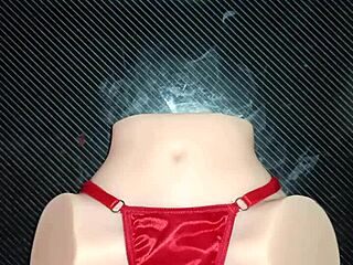 anal sex with candy in sexy red thong with pompon