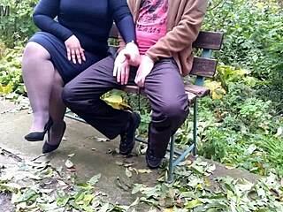 Our Dirty Hobby Cumming On The Street With Chubby Milf In Pantyhose!