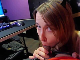 Eboo Engage App Makes Stepsis Wet And Horny Slut For Huge Cock Blowjob!