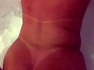 Chubby Latina milf with big natural tits gives blowjob to young employee of her husband.