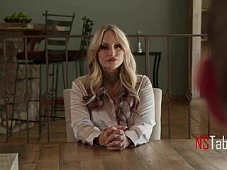 In the office a curvy milf finds intense pleasure bending over desk