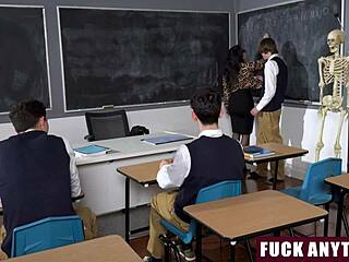 Why Do Lucky Students Freeuse Hot Italian Teacher in Classroom