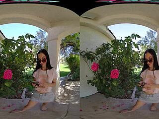 vrhush naughty petite jazmin luv craves cock in outdoor pov with cowgirl riding
