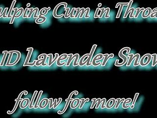 اسمع غرغرتها، إلهة ملكية مفكوكة الدماغ بغرغرة عالية وهي تتلقى قذف نابض في حلقها