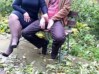 Our Dirty Hobby Cumming On The Street With Chubby Milf In Pantyhose!