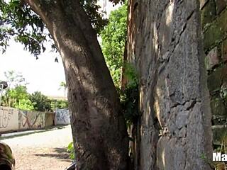 Hey, check this wild outdoor blowjob with big tits pornstar leading to cumshot orgasm in public