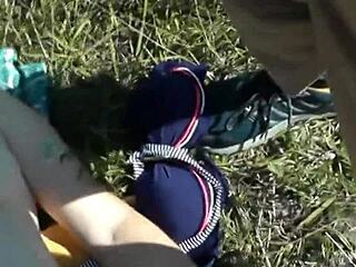 On Wild Beach Pervert Saw Beautiful Sexy Blonde Sunbathing Naked Man Took Out Cock Jerk Off And Cumshot Outdoor!