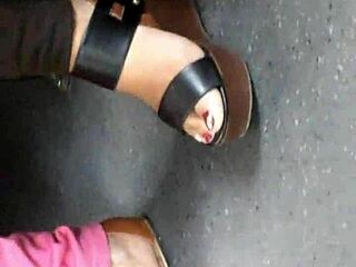 What Makes These Mature Candid Feet in Wedges and Sandals So Captivating?