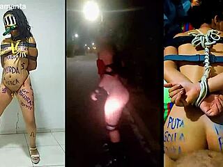 Ejercitando a la zorra samanta with bdsm bondage tied up fucking humiliation as slave slut prostitute