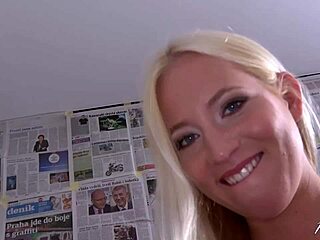 oh wow i love how this platinum blonde babe with blue eyes shakes her hairless body on my big dick in cowgirl and missionary until creampie