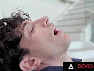 Milf redhead stepmom catches stepson masturbating then deepthroats his monster cock for finish.