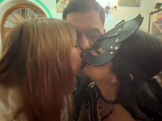 Sex In The Bar With Two Married Mexican Wives Riding Big Cock For Bill Payment