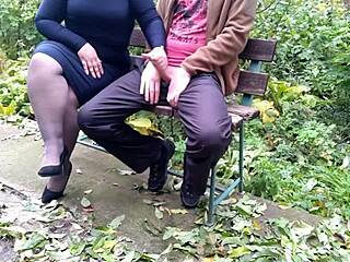 Our Dirty Hobby Cumming On The Street With Chubby Milf In Pantyhose!