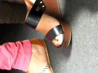 What Makes These Mature Candid Feet in Wedges and Sandals So Captivating?