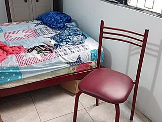 brunette latina student in uniform sends seductive video touching herself dirty to teacher