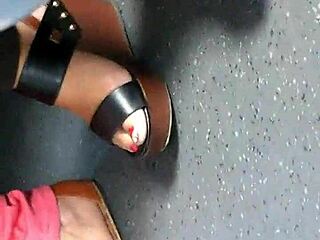 What Makes These Mature Candid Feet in Wedges and Sandals So Captivating?