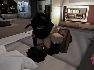This submissive whore loves taking that big black cock in her big ass on Roblox condo.