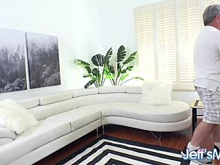 Busty Blonde Milf Lila Lovely Spreads Legs Wide For Grandpas Throbbing Cock