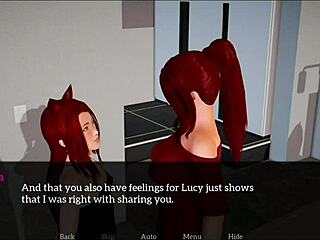 Amaterska brineta z velikim ritjo in joškami igrata erotično z rdečelasko najstnico 18+ domače