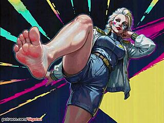 The scene unfolds with HMV vaporfeet chill in an AI-generated feet fetish music vibe.