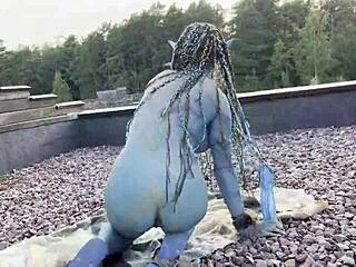 avatar monika fox big prolapse hard dildo anal and pussy fuck squirt in nature free