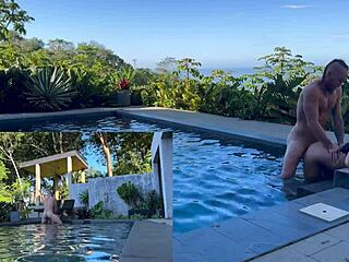 Intense Outdoor Anal And Blowjob Domination In Costa Rica Pool