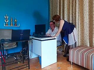 Boss dominates secretary with office pussy licking and humiliation in femdom scene