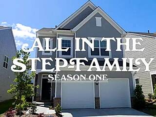 Canadian blonde slut hotwife Angie Bloom gets double penetration from stepbrothers in homemade lingerie. She takes creampie in ass and pussy while riding cowgirl.