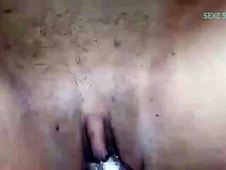 Fucking Ebony Girlfriend in Condom and Red Panties