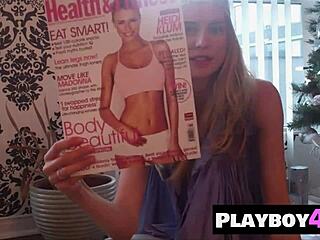 Watch Small Tits Blonde Milf Karina Marie Reveal Stunning Ass in Sexy Stockings Pose!